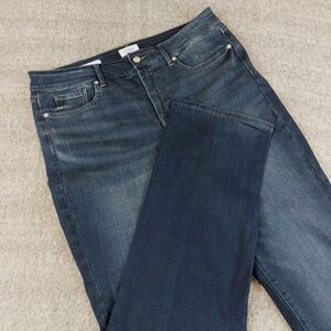NYDJ High Rise Straight Sure Stretch Jeans Women's 14 (Fit 36x30) Blacken Blue